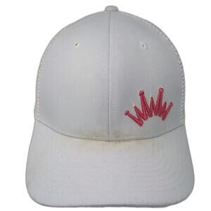 Best Ever Trucker Hat White Pink OS Snapback Mesh Embroidered Logo Adjustable
